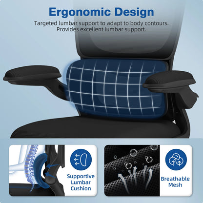 Daccormax Ergonomic Office Chair with Lumbar Support, Adjustable Headrest & Armrests, Computer Desk Chair with 150kg Capacity