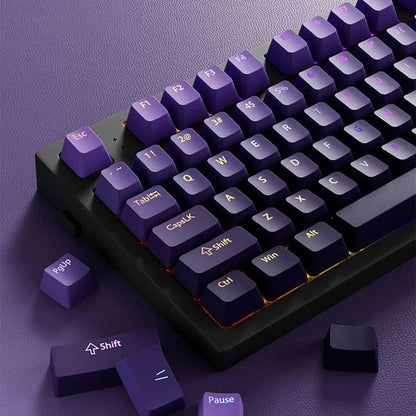 133+ Tasten OEM-Profil Gradient-Keycaps für mechanische Gaming-Tastatur mit Cherry MX Switch, PBT, hintergrundbeleuchtet, RGB-Keycap, ISO-Layout Keycaps