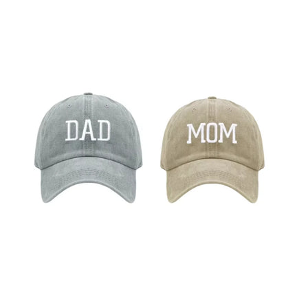 Mom and Dad Embroidered Baseball Hat Retro Sports Running Sunscreen Leisure Daily Versatile Travel Duck Tongue Hat
