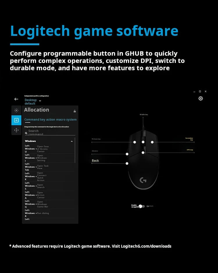 Logitech G304 Wireless Mouse LIGHTSPEED 12000 DPI Gaming Mouse 6-Button