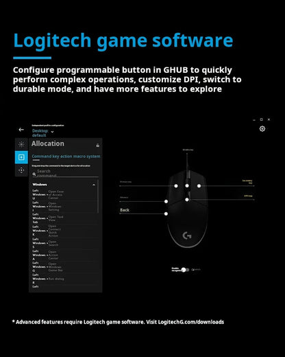 Logitech G304 Wireless Mouse LIGHTSPEED 12000 DPI Gaming Mouse 6-Button