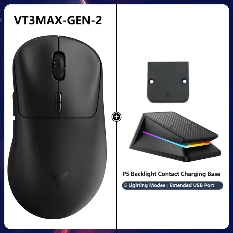 Rapoo VT3Pro GEN-1 Wireless Gaming Mouse 26,000 DPI, 8KHz Polling Rate, 59g Lightweight, 9 Programmable Buttons, PAW3398 Optical Sensor