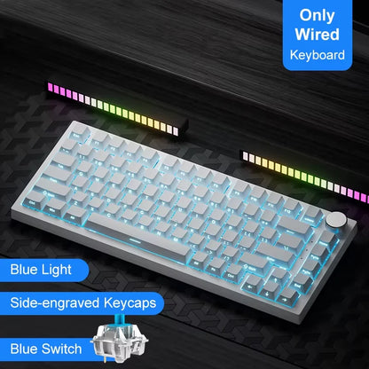 AJAZZ AK820 Pro Gaming Mechanical Keyboard Bluetooth 5.1 Wireless RGB Hot Swappable Gasket Keyboard with TFT Screen & Knob
