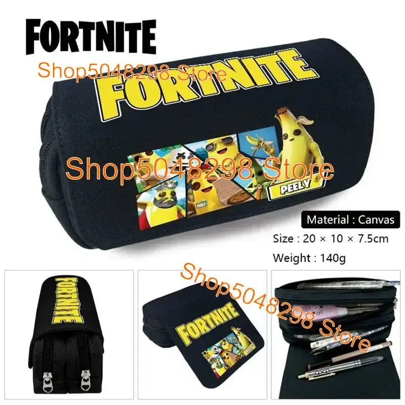 Estojo Grande em Lona Kawaii para Lápis e Canetas, para Rapazes e Raparigas, Estampa Fortnite, Material Escolar, Papelaria, Presente de Aniversário para Adolescentes