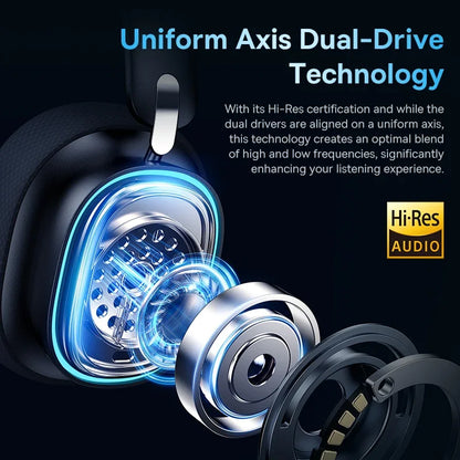 Baseus GH02 Gaming Wireless Headphones Bluetooth 5.3 Over-Ear Headset with Mic, 40mm Driver RGB Gaming Headphones, 2.4G Wireless Low Latency Headset
