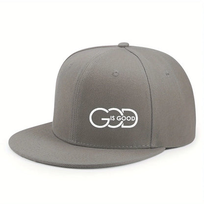 Unisex adjustable baseball cap street flat brim hat printed GOD IS GOOD casual headwear men and women fashion breathable outdoor