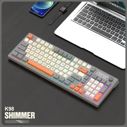 2.4G Wireless Mechanical Feel Keyboard Bluetooth 5.0 Dual Mode Keyboard With RGB Backlight for Desktop PC Office/Game Keyboard