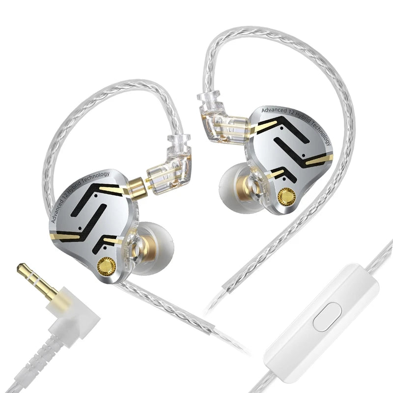 Auriculares intraaurales híbridos KZ ZS12 PRO 2 – Auriculares gaming con cable, graves HiFi y drivers superlineales