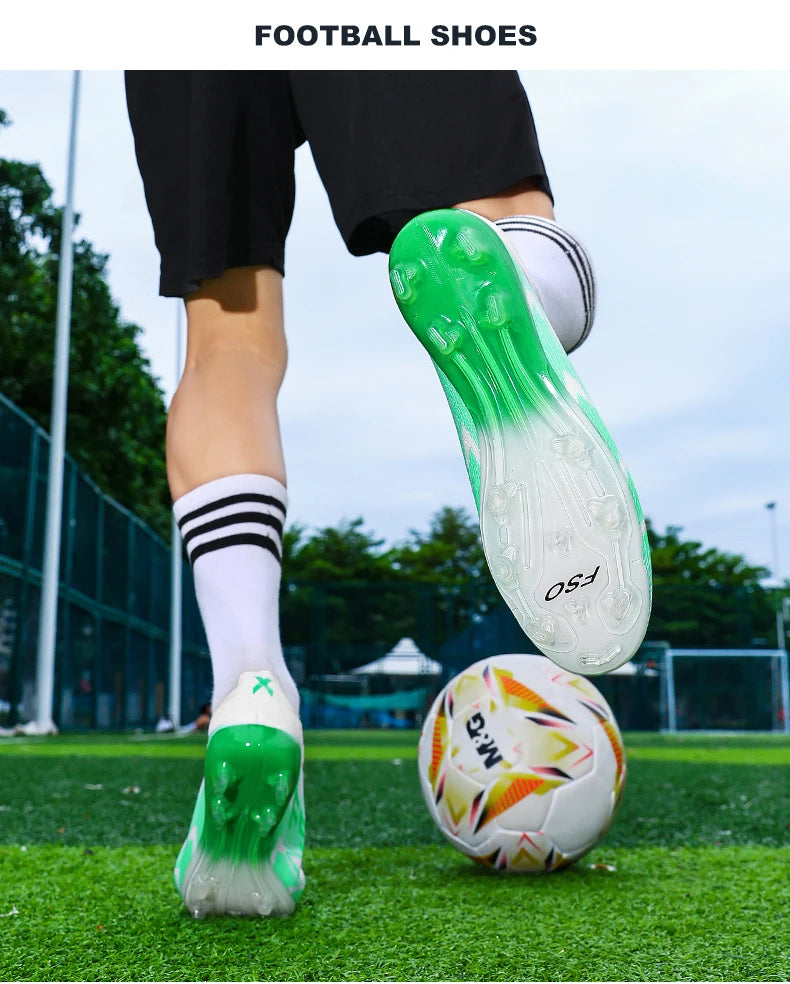 Męskie buty piłkarskie, buty do meczów piłkarskich, antypoślizgowe buty dla chłopców, wysokiej jakości buty sportowe na świeżym powietrzu, buty z kolcami na trawę, bestsellerowe buty z wysoką cholewką, lekkie