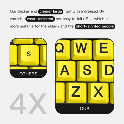 Wired Keyboard Yellow Large Character Keyboard for Elderly,High Compatibility USB Plug-and-Play Large Key Design, High Contrast