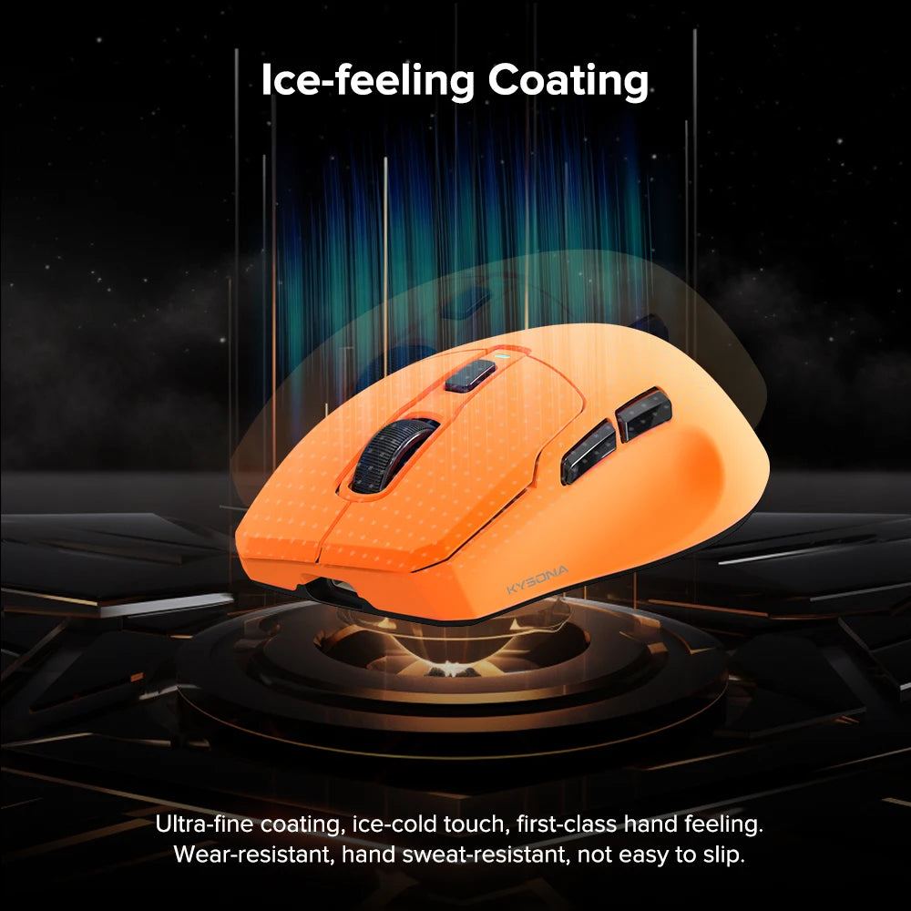 KYSONA Uranus PRO Wireless Gaming Mouse PAW3395, 26,000 DPI, 8KHz Polling Rate, Ultra-Lightweight Ergonomic Wireless Gaming Mouse for PC