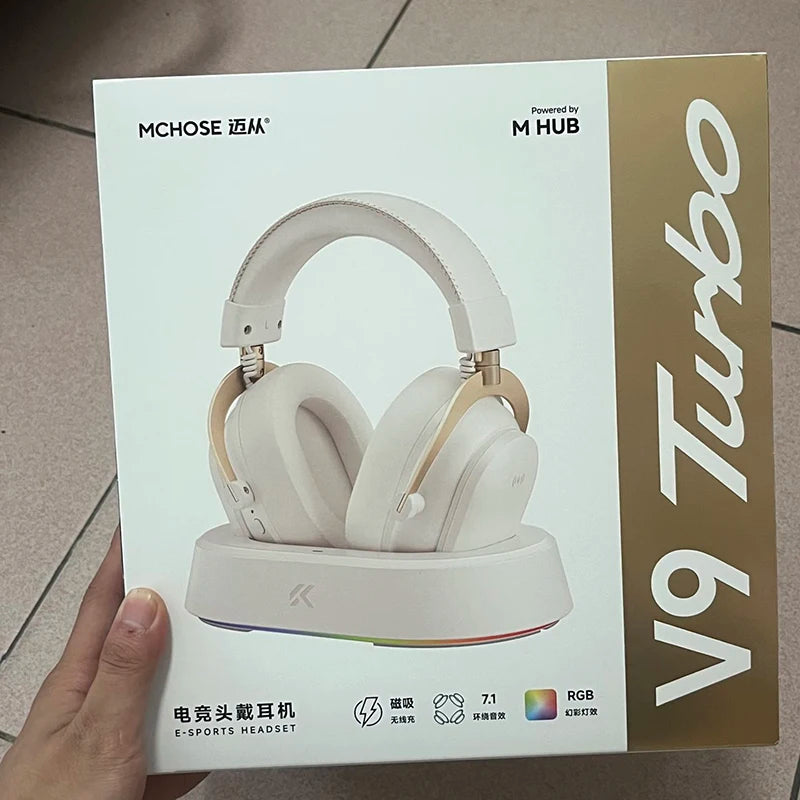 MCHOSE V9 Turbo Wireless Gaming Headset with Microphone, Four-Mode Esports Headphones, Over-Ear Bluetooth Gaming Headset with Professional Audio