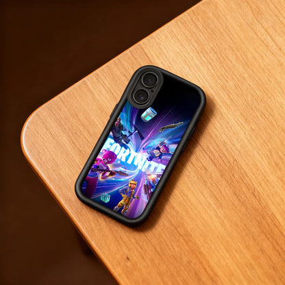 Capa para telemóvel Game F-Fortnite Survival para iPhone 11 12 13 14 15 16 17 Max Pro Plus Air Mini, capa macia preta com proteção da lente