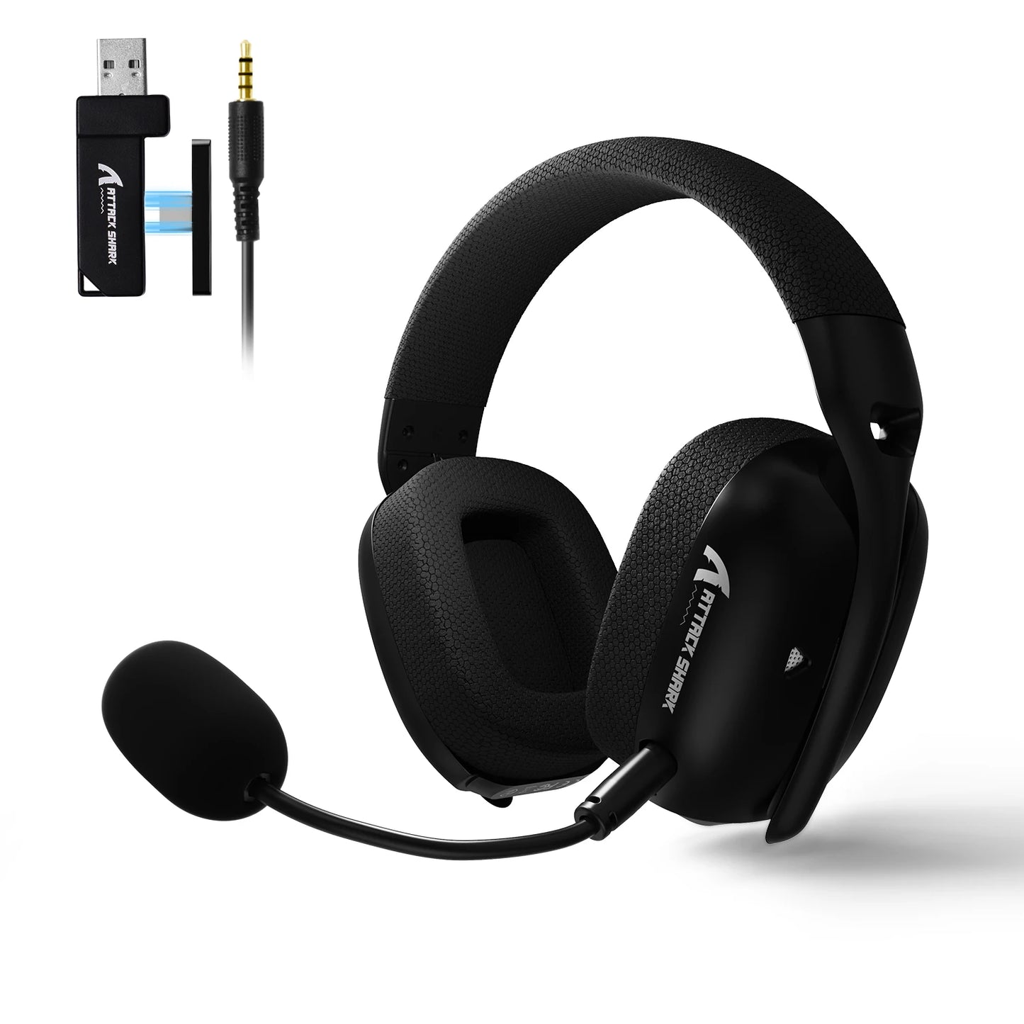 Auriculares gaming ATTACK SHARK L80PRO 3 en 1 – Auriculares Bluetooth inalámbricos de baja latencia con doble micrófono, sonido Hi-Fi de 40mm y conexión estable