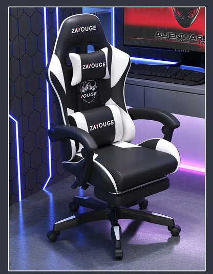 Chaise de jeu pivotante à dossier réglable, chaise de jeu confortable, chaise de jeu ergonomique pour le bureau à domicile, les longues heures de jeu et les streamers.