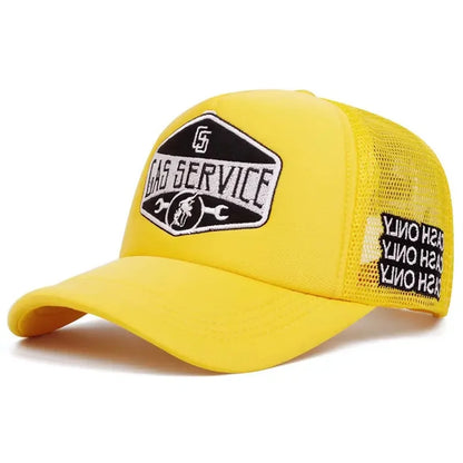 Cappellini da baseball con ricamo di lettere, nuovi, unisex, hip hop, traspiranti, con visiera parasole personalizzata in rete, versatili, alla moda, in stile streetwear, cappellini da camionista