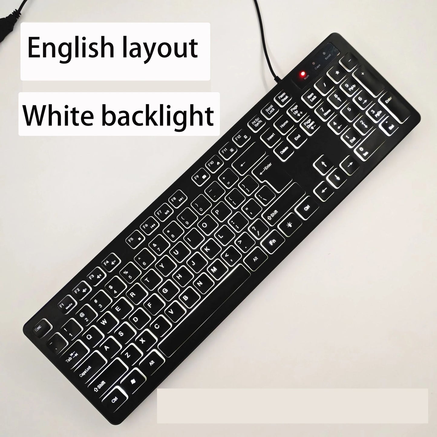 Spanisches/Französisches (AZERTY)/Russisches/Arabisches/Deutsches Tastaturlayout, beleuchtete kabelgebundene Desktop-Gaming-Tastatur für Desktop-Computer und Büro