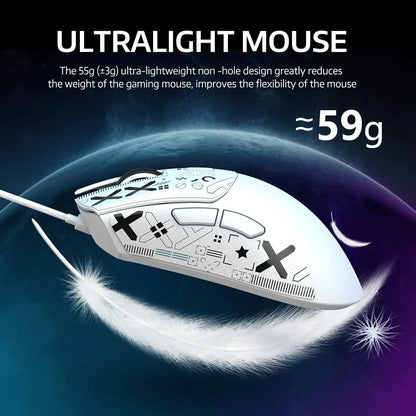Attack Shark R1 Wireless Gaming Mouse, 55g Ultra-Lightweight Tri-Mode Gaming Mouse, PAW3311 Sensor, 18000 DPI, Bluetooth 5.2, 2.4GHz & USB-C for PC, Mac & Laptop
