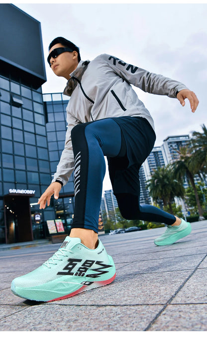 Chaussures de course pour homme, sportives, semelle en carbone, spécialisées, respirantes, légères, pour femme, confortables, athlétiques, antidérapantes, pour marathon