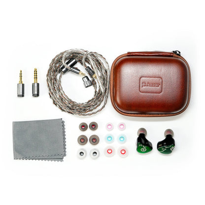 JUZEAR x Z Reviews Defiant 1DD+3BA Hybrid In-Ear Monitors – HiFi Earphones with 3-Way Crossover, 3.5mm & 4.4mm Interchangeable Cable, Audiophile IEM Headphones