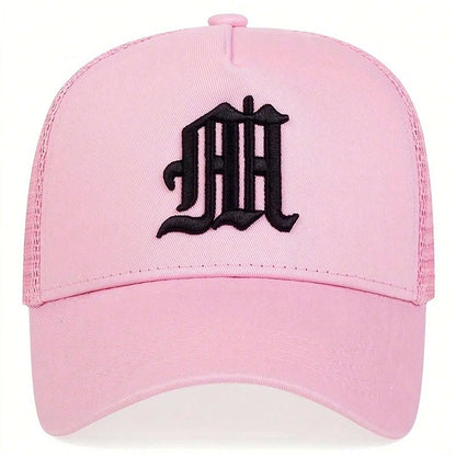 Unisex M Letter Embroidery Baseball Net Caps Hip Hop Cap Spring Summer Outdoor Adjustable Casual Hats Sunscreen Hat