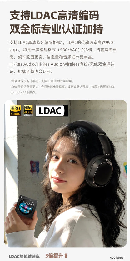 FiiO EH13 Wireless Bluetooth ANC Over-Ear Headphones – HiFi LDAC Noise Cancelling Gaming Headset with Deep Bass & Long Battery Life