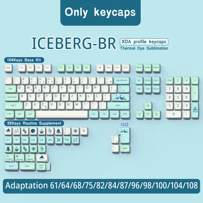 Spanish French Korean Brazilian Japanese Russian Iceberg XDA Profile keycaps ISO Enter PBT keycap For Mechanical Keyboard DIY