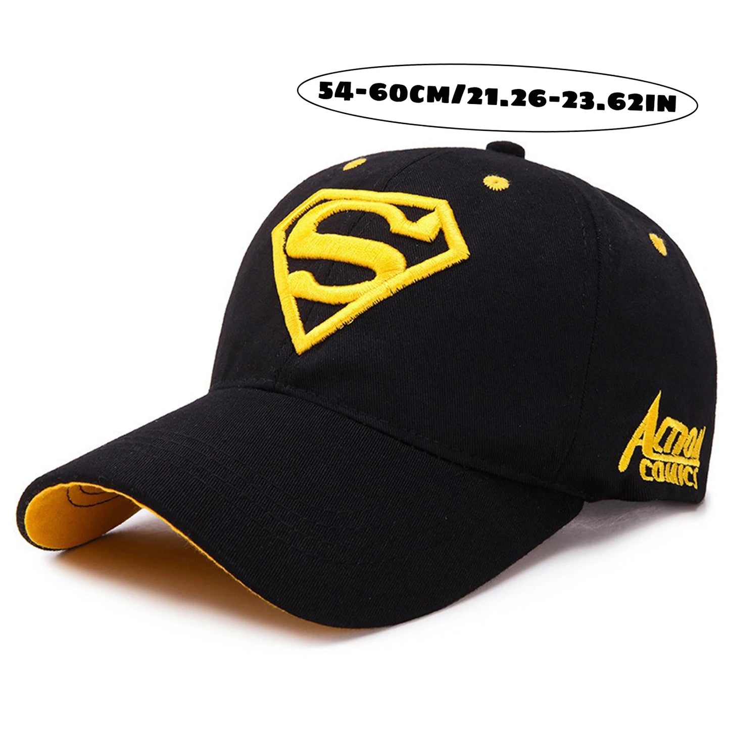 Street superhero embroidered duckbill cap with adjustable sun visor accessories, fashionable hip-hop fashion baseball cap