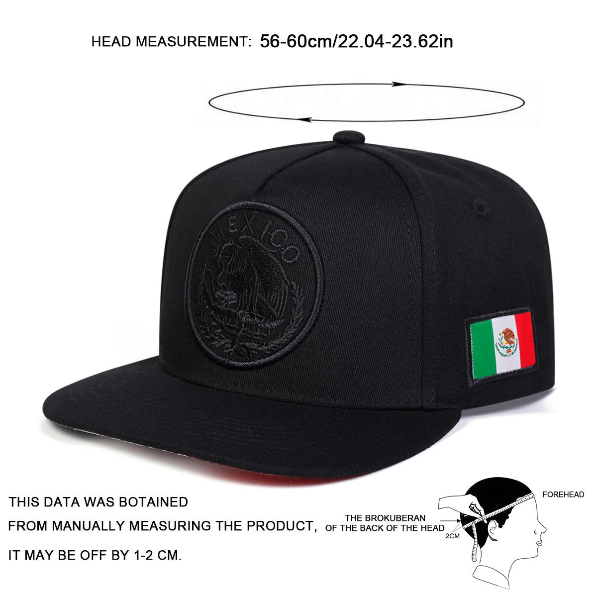 Unisex MEXICO Eagle Embroidery Hip-hop Hats Spring and Autumn Outdoor Adjustable Casual Baseball Caps Sunscreen Hat Sports Cap