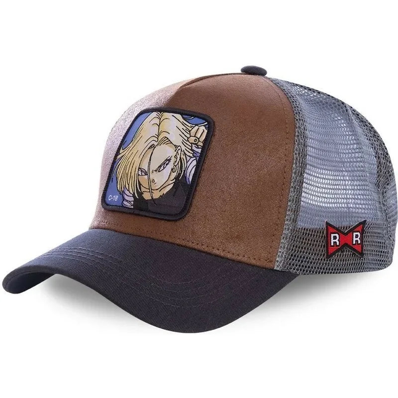 Cappellino da viaggio estivo Dragon Ball Buu Goku per uomo, con visiera, ricamo, stile hip-hop, visiera parasole, regolabile, in rete, tipo "trucker"