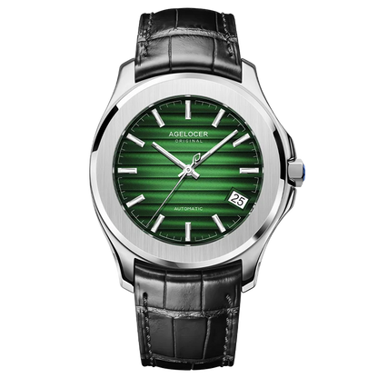 AGELOCER Original Baikal Watch Men's Big Calendar Business Formal Automatic Mechanical Watch Birthday Gift for Men