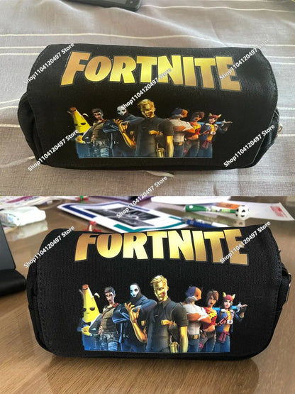 Victory Royale Student Boys Girls Fortnite Capacity Pencil Stationery Case Peely Llama Hero Children's Pen Box Kids Teen Bags