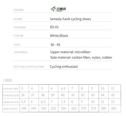 LAMEDA Pro Cycling Shoes Lock Shoes Road Bike Men and Women Hard Sole Bicycle Special Cycling Shoes MTB Bicycle Team Lock Shoes
