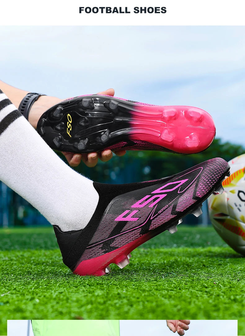 Męskie buty piłkarskie, buty do meczów piłkarskich, antypoślizgowe buty dla chłopców, wysokiej jakości buty sportowe na świeżym powietrzu, buty z kolcami na trawę, bestsellerowe buty z wysoką cholewką, lekkie