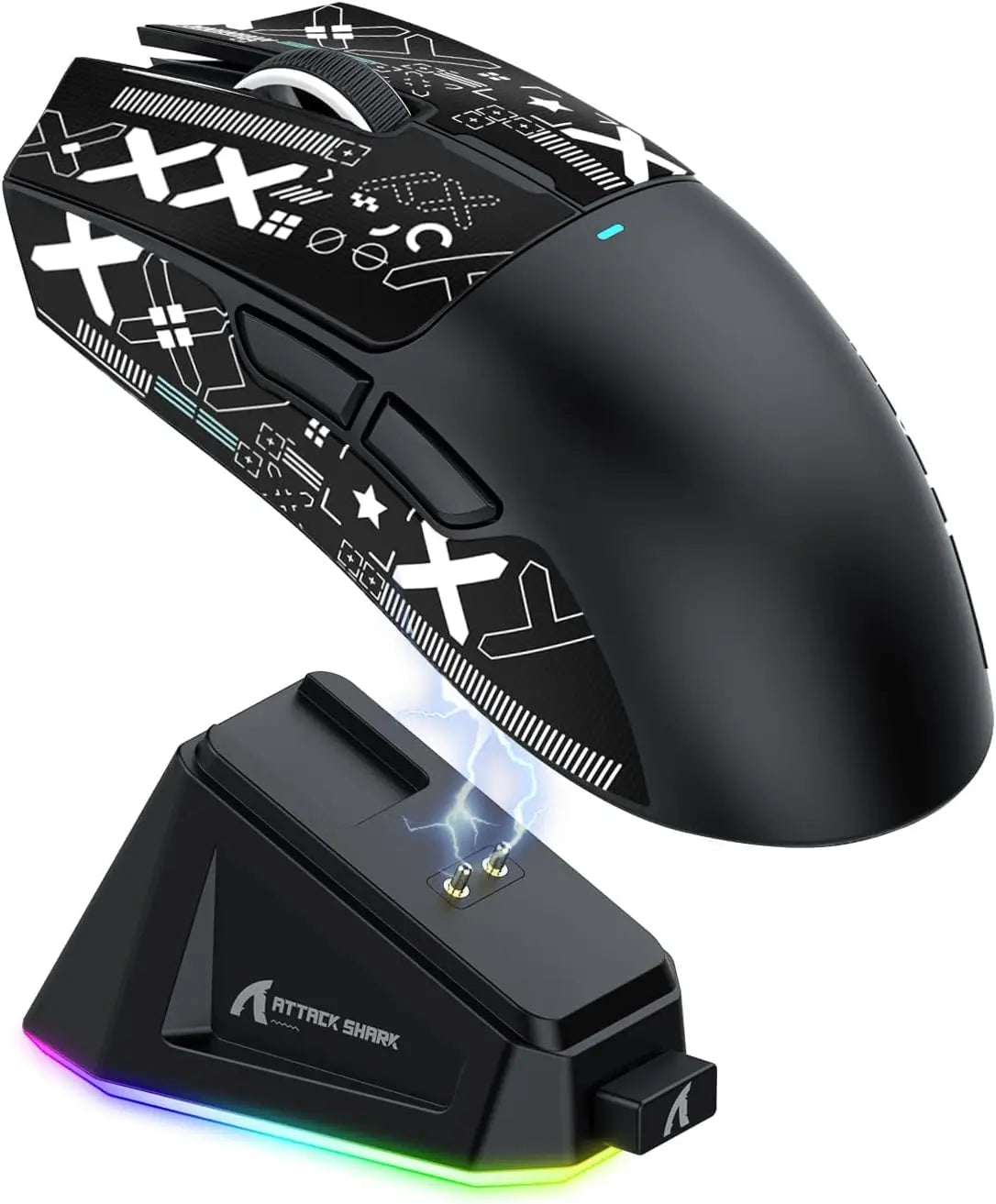 ATTACK SHARK X11 Wireless Gaming Mouse with Charging Dock, PixArt PAW3311 Sensor, Tri-Mode Bluetooth, 2.4G & Wired RGB Gaming Mouse
