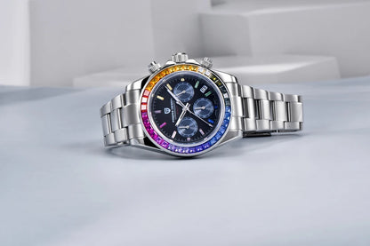 Zegarek męski PAGANI DESIGN – model z kolorowymi tarczami, luksusowy zegarek kwarcowy na rękę, chronograf wyposażony w mechanizm