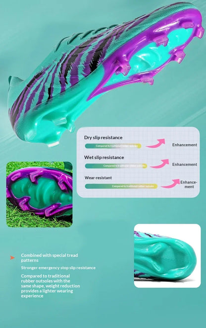 Chaussures de football pour homme, chaussures de sport, chaussures de match unisexes, crampons ultralégers, confortables, antidérapantes, pour l'extérieur, pour adultes, pour gazon, de haute qualité