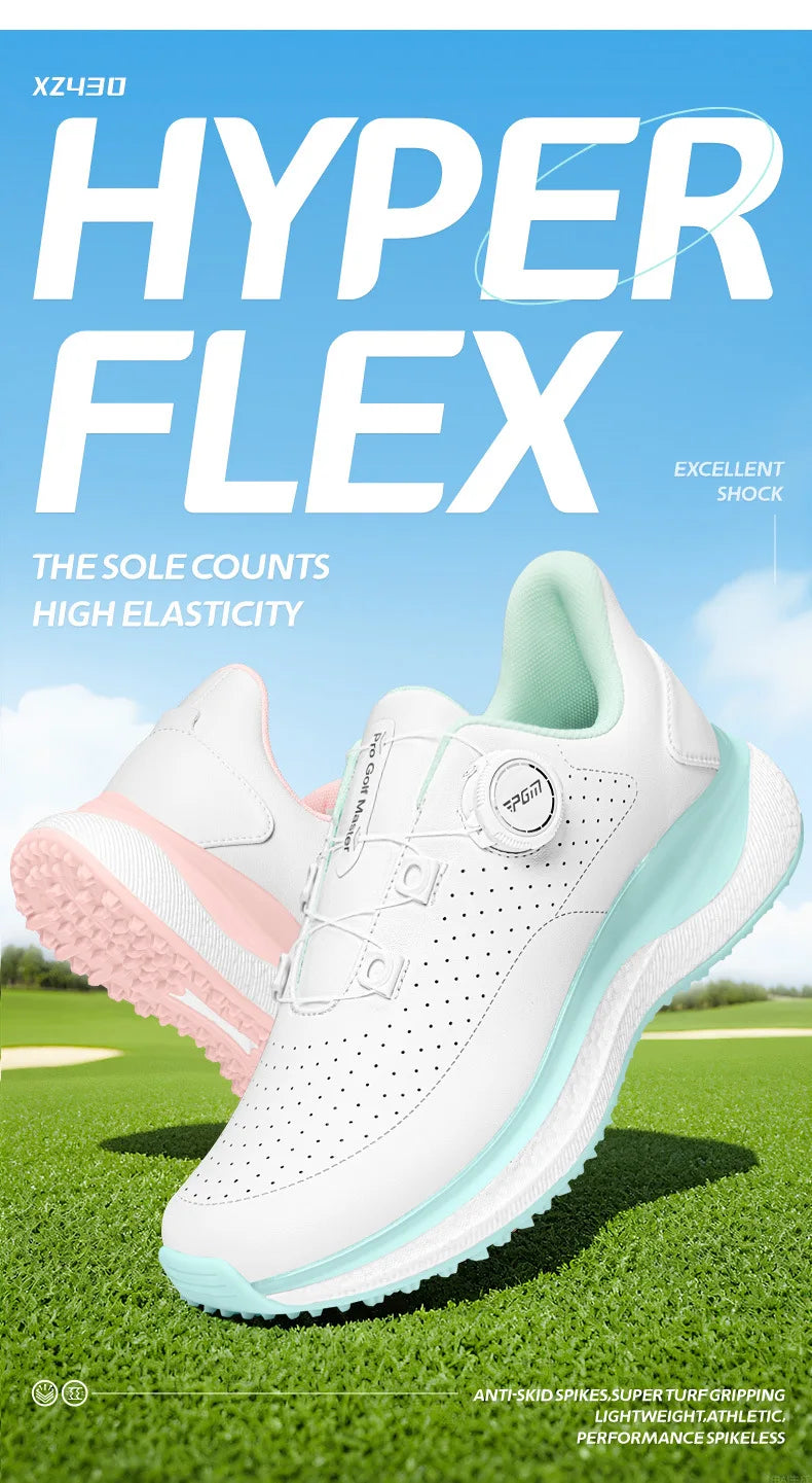 PGM Women Golf Shoes Summer Heat Dissipation Breathable Holes High Elasticity Height Outdoor Sports Sneakers XZ430