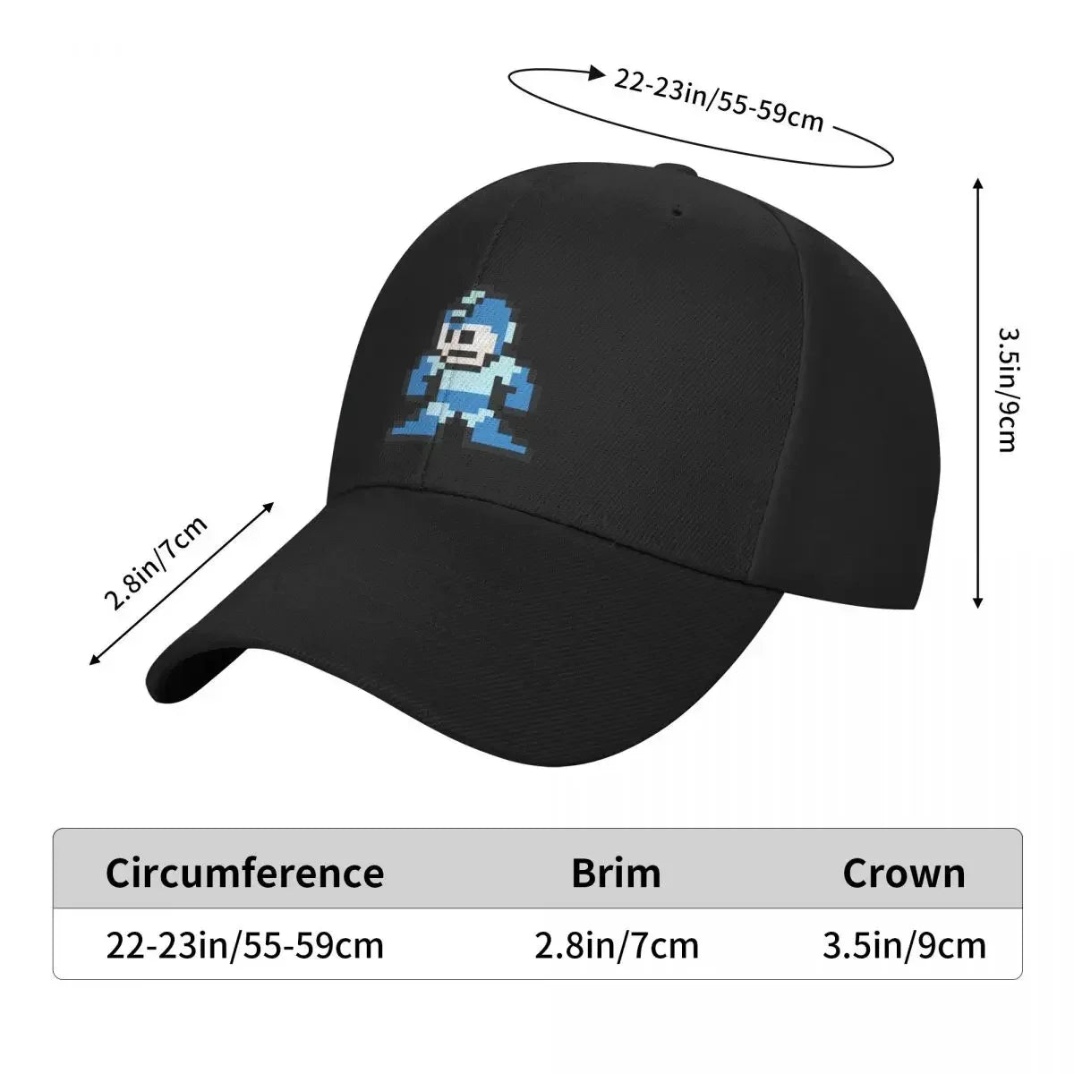 Megaman 8-bits baseballpet, zomerhoed, strandhoed, heren, golfkleding, dames