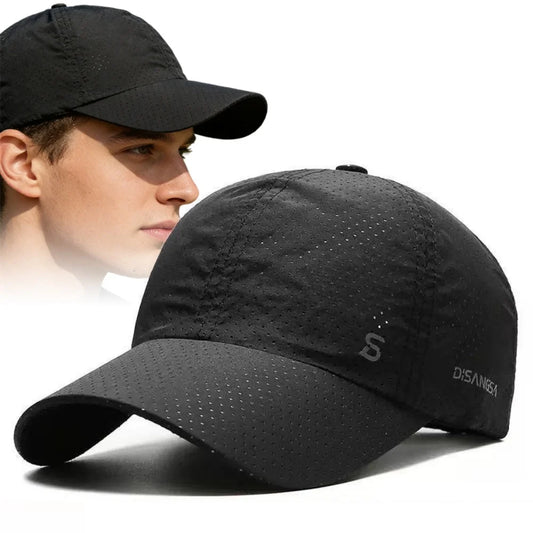 Effen hardlooppet, dun, sneldrogend en ademend, met klep, voor heren en dames, outdoor zomer zonbescherming, vissen, baseballcap met vizier