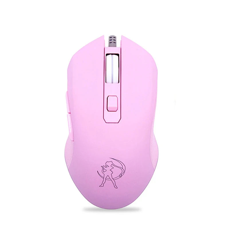 UTHAI DB49 Wired Pink Gaming Mouse, Cute RGB Wired Gaming Mouse with 3200 DPI, Silent USB Computer Mouse for PC, Laptop & Office