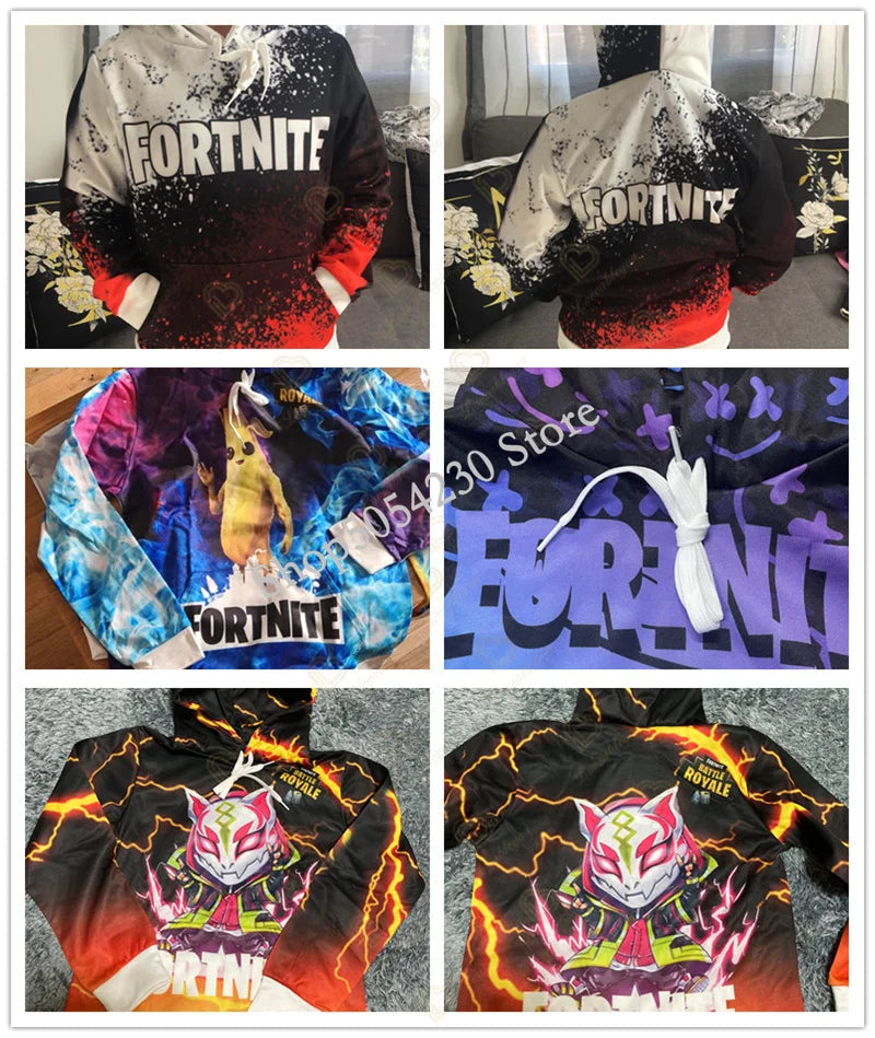 Fortnite Hoodie 3D Printed Plus Size Hooded Sweatshirt Tshirt Kids Fashion Streetwear Hoodie Casual Jacket