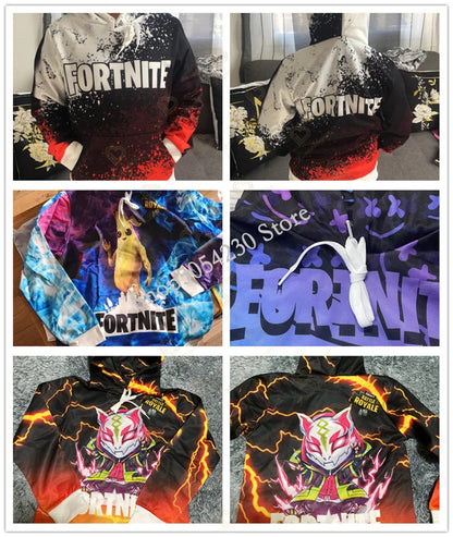 Fortnite Hoodie 3D Printed Plus Size Hooded Sweatshirt Tshirt Kids Fashion Streetwear Hoodie Casual Jacket