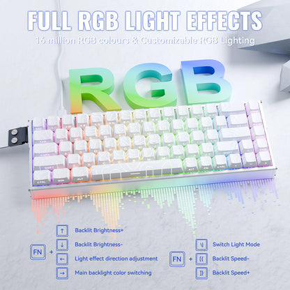 ATTACK SHARK X68MAX HE Rapid Trigger Magnetic Keyboard 60% Aluminum Wired Gaming Keyboard with Magnetic Switches, 8KHz Polling Rate & 0.005mm RT Accuracy