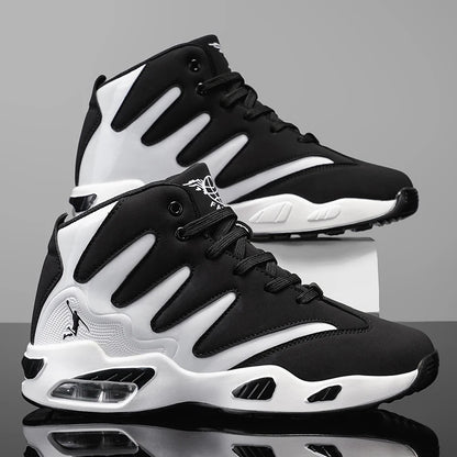 Chaussures de basketball montantes pour hommes, robustes et stables, baskets d'entraînement à lacets, unisexe, adaptées à la course, au sport, au basketball et à la marche. Cadeau idéal pour hommes, léger, confortable,