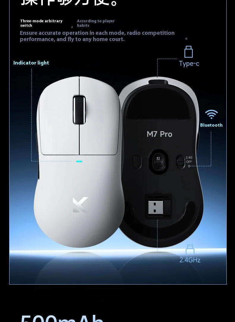 MCHOSE M7 Ultra Εργονομικό Gaming Mouse PAW3950 Super Sensor TOPSPEED Ρυθμός αναφοράς 8000Hz Ελαφρύς σχεδιασμός Realtek Master Mice