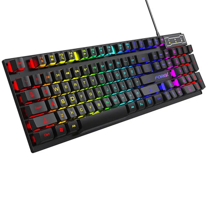 104 Keys USB Wired Keyboard RGB Mechanical Gaming Keyboard Ergonomic Esports Keyboard Computer Accessorie for Laptop Macbook