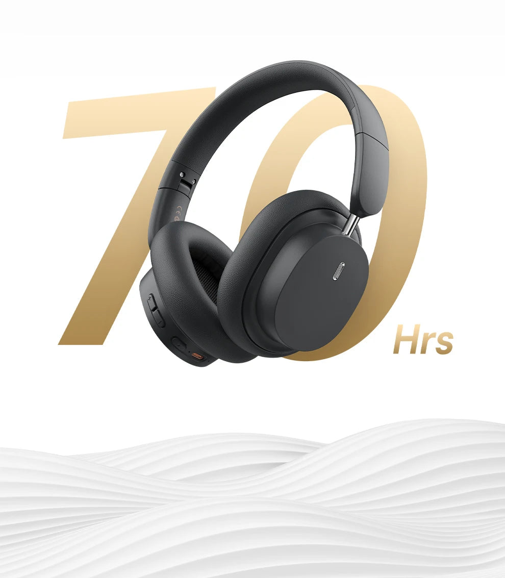 Auriculares inalámbricos Bluetooth 5.3 circumaurales Baseus – Diafragma HiFi de 40mm, auriculares plegables con 70H de reproducción y audio espacial