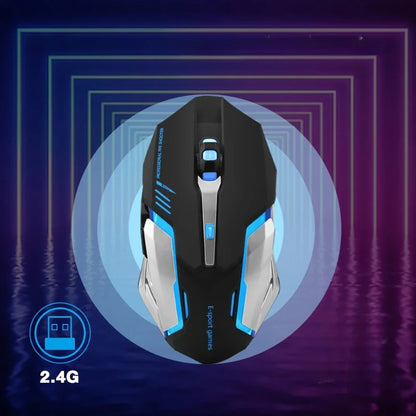 Rechargeable Wireless Gaming Mouse Bluetooth 2.4G Ergonomic LED Backlit Gaming Mouse for PC, Laptop & Mac with 6 Buttons and Adjustable DPI
