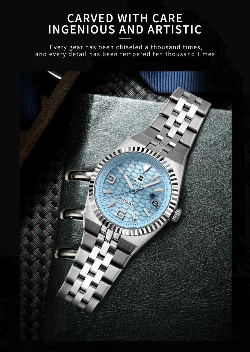 Custom Pilot Watch NH35 Automatic Mechanical Men Watch Sapphire Crystal Luminous 100M Water Resistant Cushion Case Dive Watch